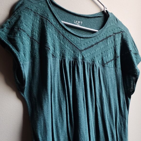 LOFT Aqua Scoop Neck Cap Sleeve Jersey Size Large - Picture 2 of 12